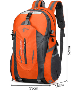 Rucksack für täglichen Bedarf in orange und schwarz