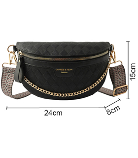 Handtasche aus Polyurethanfür Damen in schwarz